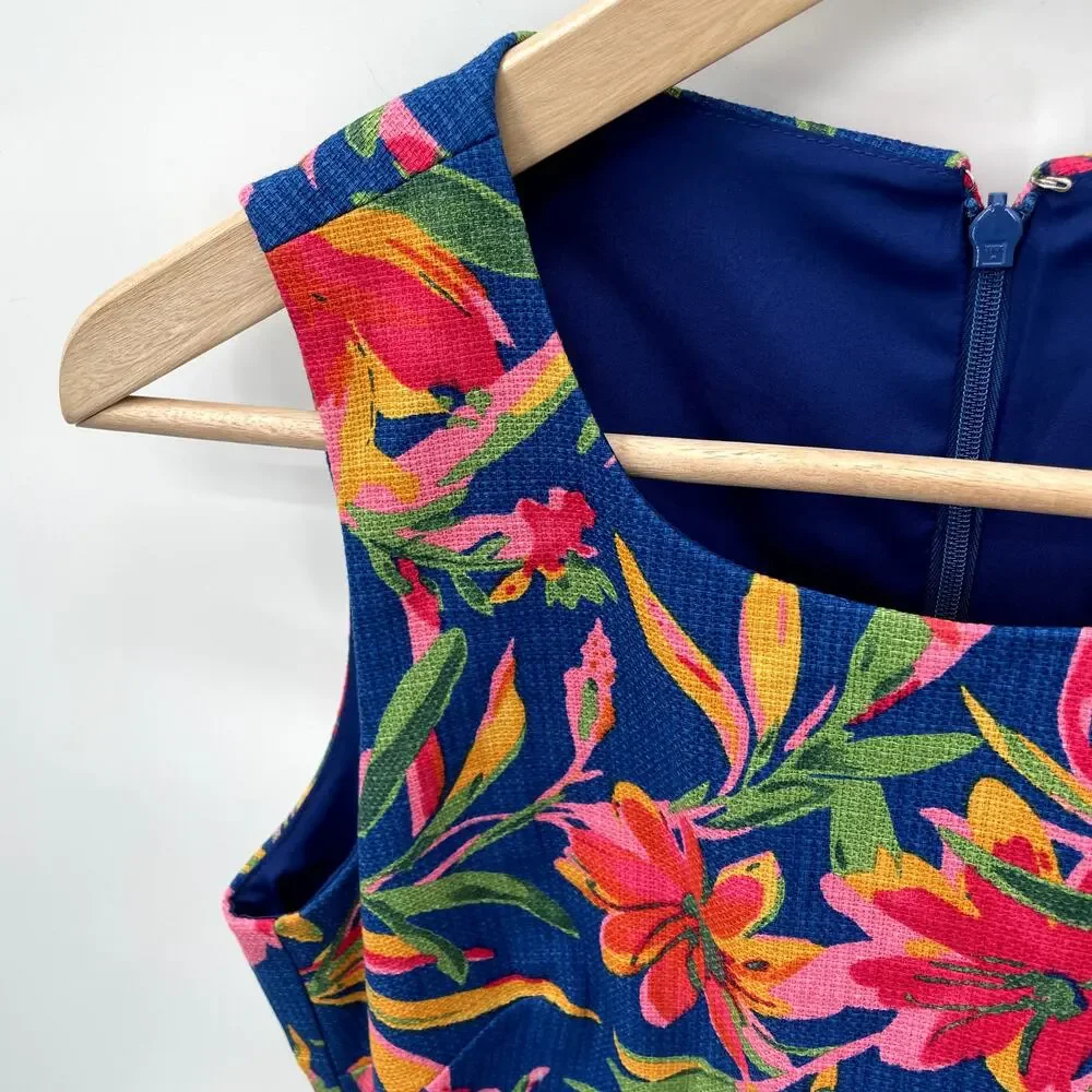 J.CREW Vibrant Multicolor Botanical Floral Shift Dress // 0